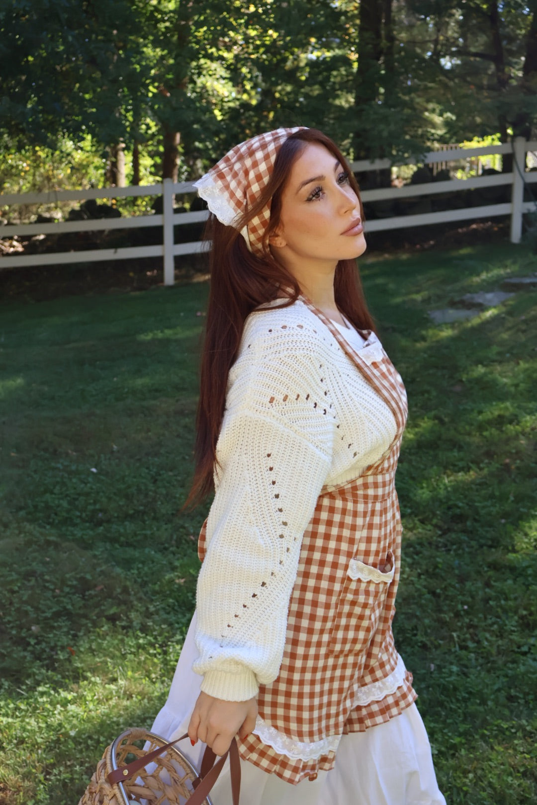 Apple Crisp Gingham Apron Set